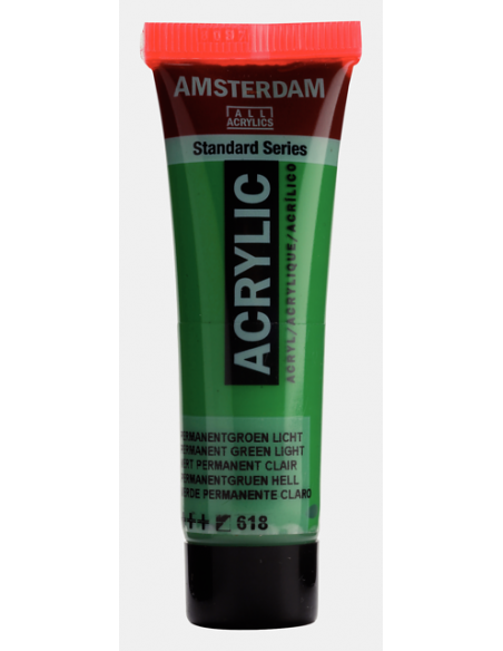 Tubo Acrílico Verde Permanente Claro 618 20 ml- Amsterdam
