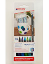 Rotuladores porcelana en set 6 colores azules y verdes+ REGALO- Edding