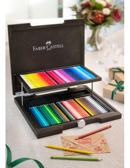 Estuche de madera de caoba de 72 lápices color Polychromos - Faber Castell