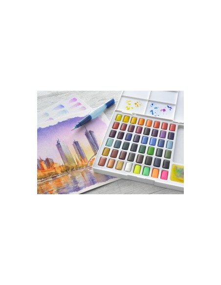 Acuarelas en pastillas 48 colores + pincel rellenable- Faber Castell- Lloc d'Art