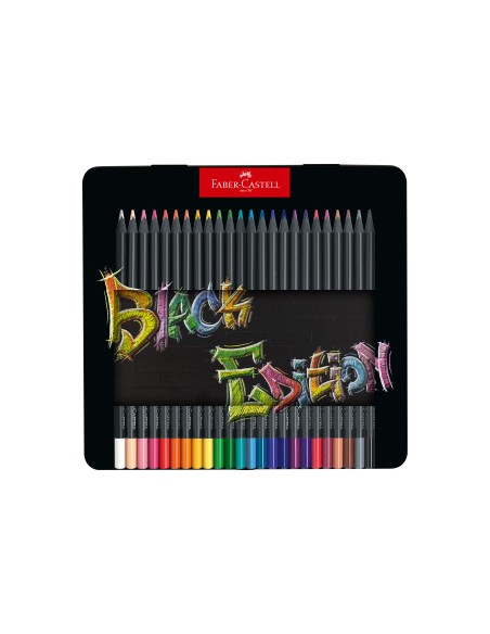 Caja Metálica 24 lápices de colores Black Edition