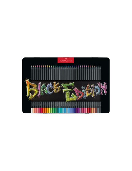 Caja metálica 36 lápices colores Black Edition- Faber Castell