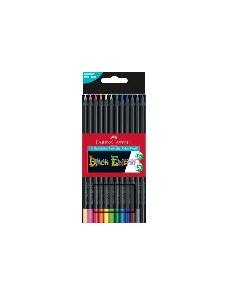 Caja de cartón 12 lápices de color Black Edition- Faber Castell