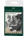 Rotuladores tinta china negra 8 puntas set - Faber Castell