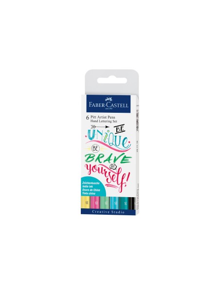 Rotuladores lettering tinta china set 6 colores- Faber Castell