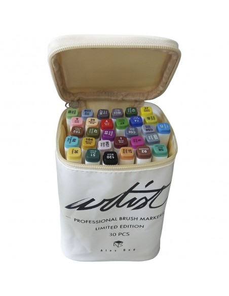 Rotuladores punta pincel base al alcohol estuche 60 colores- Alex Bog- Lloc  d'Art
