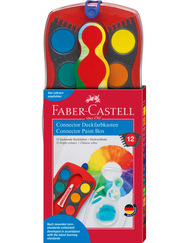 Acuarelas 12 colores línea roja- Faber Castell