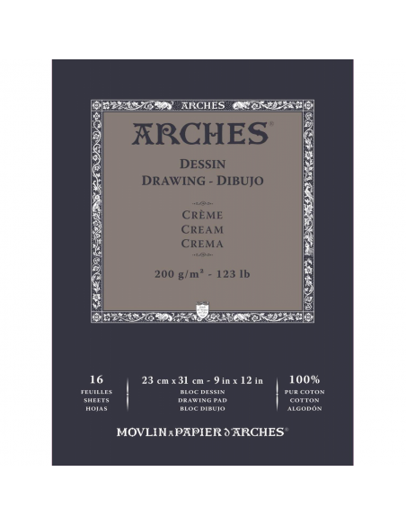 Bloc dibujo A4 200 gr 100% algodón- Arches- Lloc d'Art