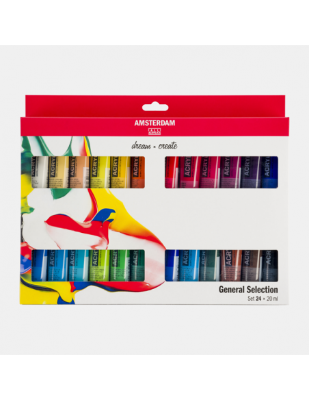 Set Acrílico en tubo 24 colores de 20 ml- Amsterdam