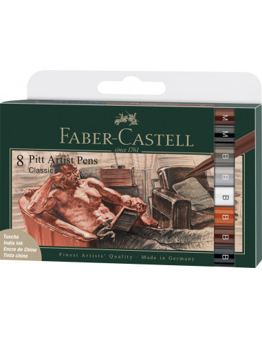 Rotuladores tinta china 8 colores classic- Faber Castell