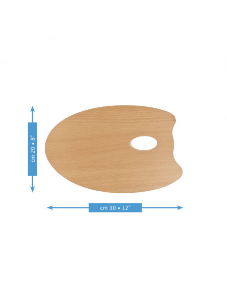 Paleta de madera ovalada 20x30 cm- Mabef