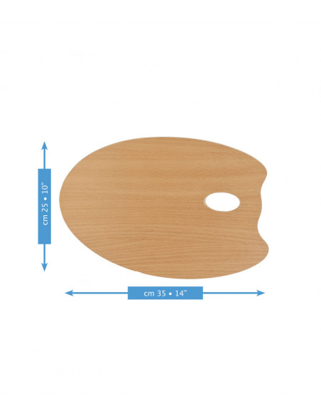 Paleta de madera ovalada 25x35 cm- Mabef